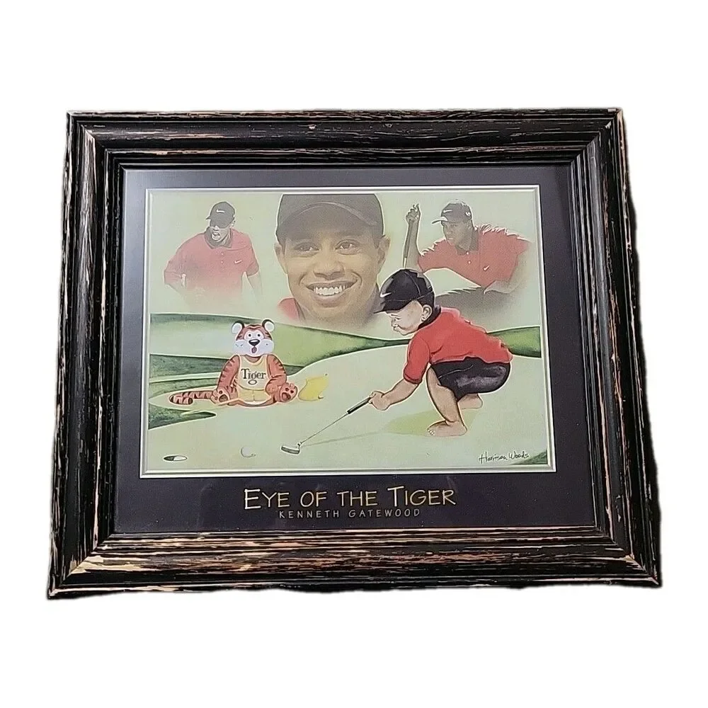 Kenneth Gatewood - Eye Of The Tiger - Tiger Woods - Framed 12'x10'